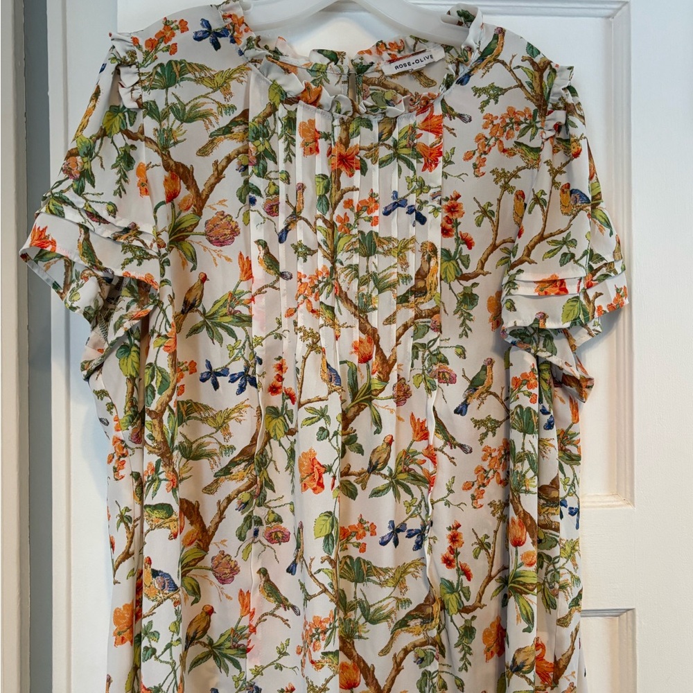 Zara Multicolor Nature Print Blouse